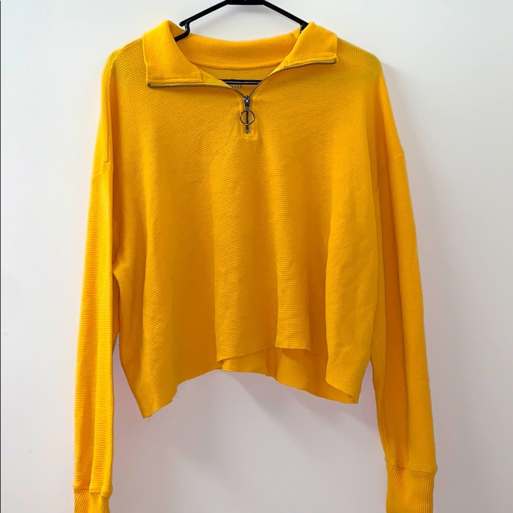 Yellow cropped sweater